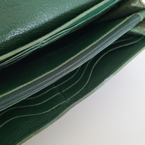 Il BISONTE Large Bill Card Wallet Green Envelope Geniue Leather Made in Italy - Picture 7 of 12